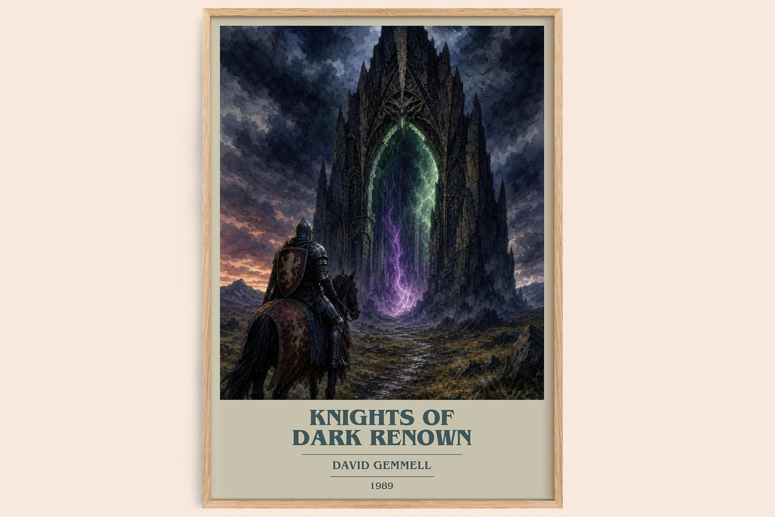 Knights of Dark Renown book cover book poster by David Gemmell – framed literary art print