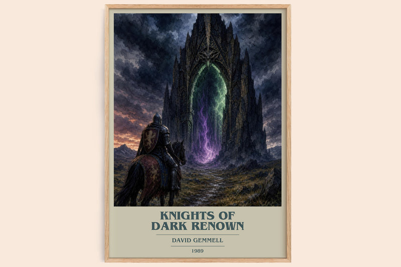 Knights of Dark Renown book cover book poster by David Gemmell – framed literary art print