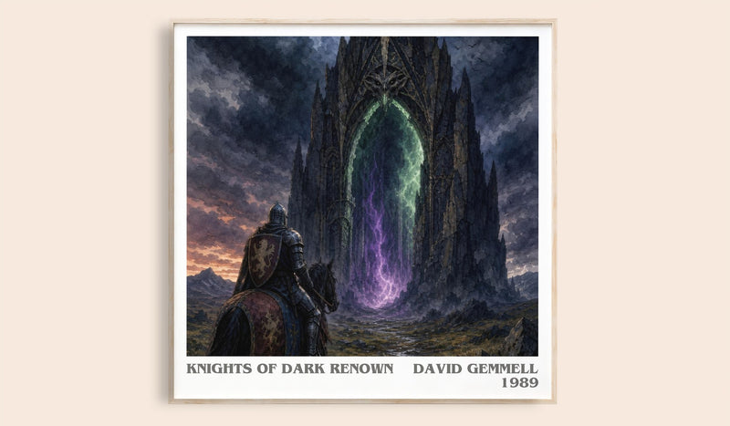 Knights of Dark Renown literary book poster by David Gemmell – framed literary art print