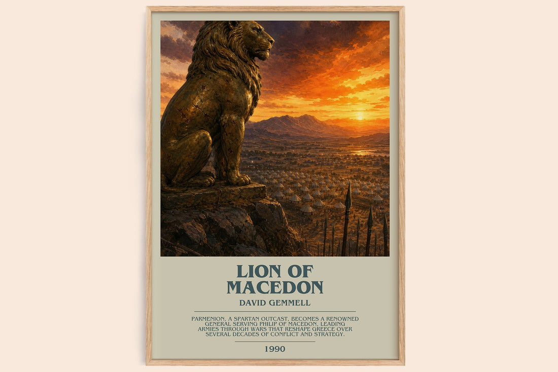 Lion of Macedon bookish book poster by David Gemmell – framed literary art print