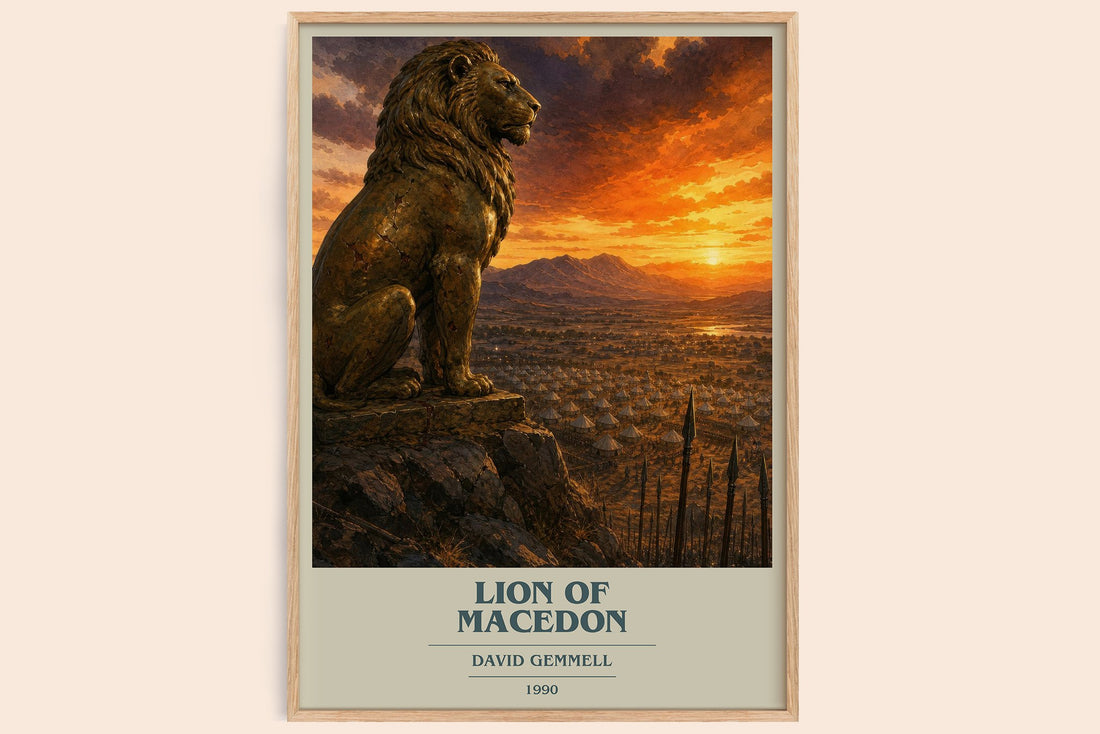 Lion of Macedon book cover book poster by David Gemmell – framed literary art print