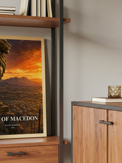 Lion of Macedon book watercolour illustration paper finish options – matte satin gloss