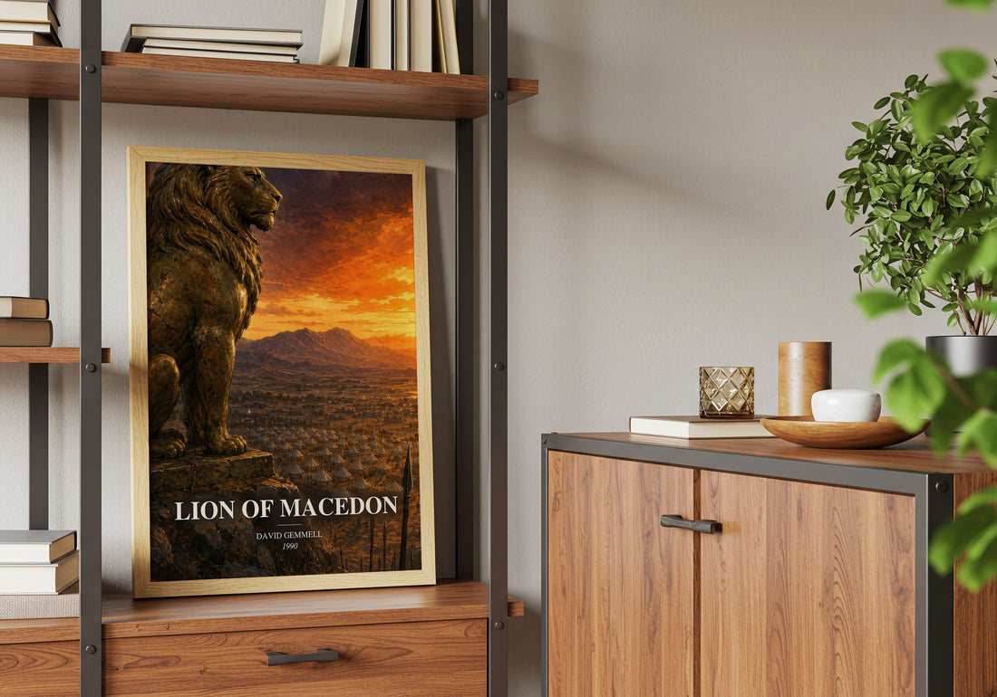 Lion of Macedon book watercolour illustration paper finish options – matte satin gloss