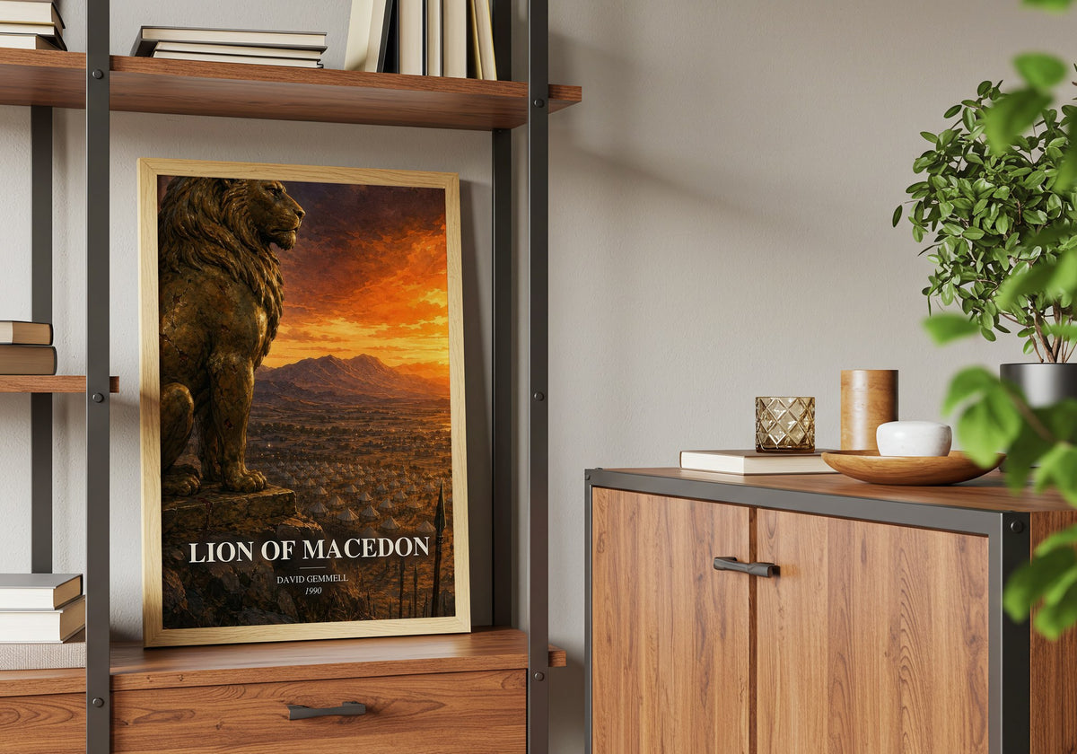 Lion of Macedon book watercolour illustration paper finish options – matte satin gloss