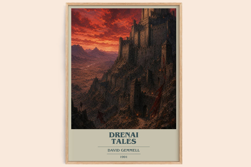 Drenai Tales book cover book poster by David Gemmell – framed literary art print
