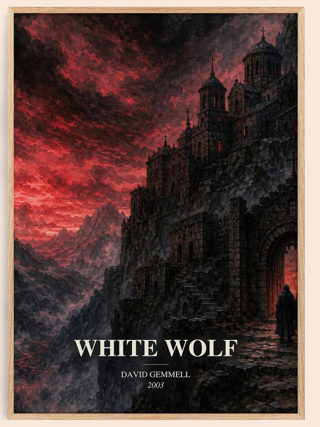 White Wolf Book Watercolour Illustration by David Gemmell