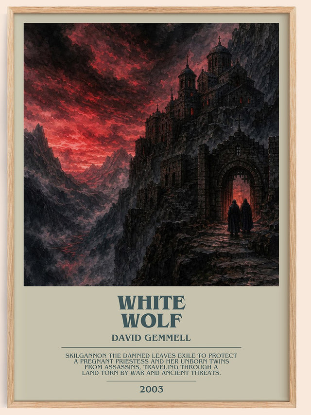White Wolf Bookish Wall Art by David Gemmell