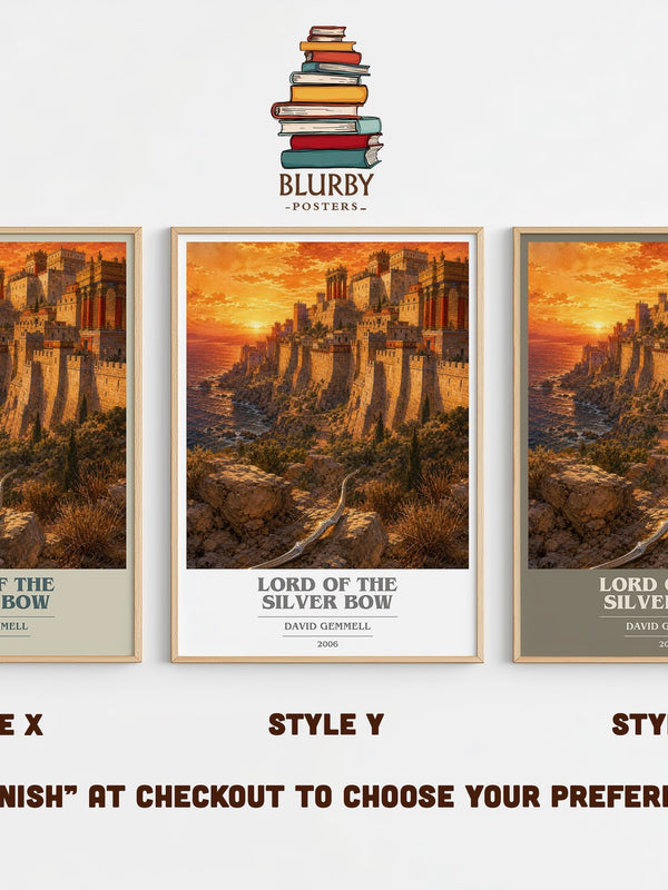 Lord of the Silver Bow book cover print in frame leaning in hallway – fantasy wall art