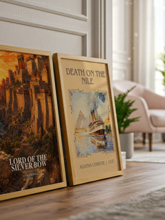Lord of the Silver Bow watercolour print framed by window – literary home decor