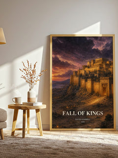 Fall of Kings watercolour print in frame leaning in hallway – fantasy wall art