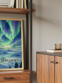 Northern Lights book watercolour illustration paper finish options – matte satin gloss