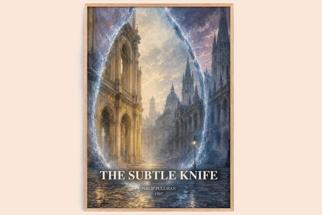 The Subtle Knife watercolour book poster by Philip Pullman – framed literary art print