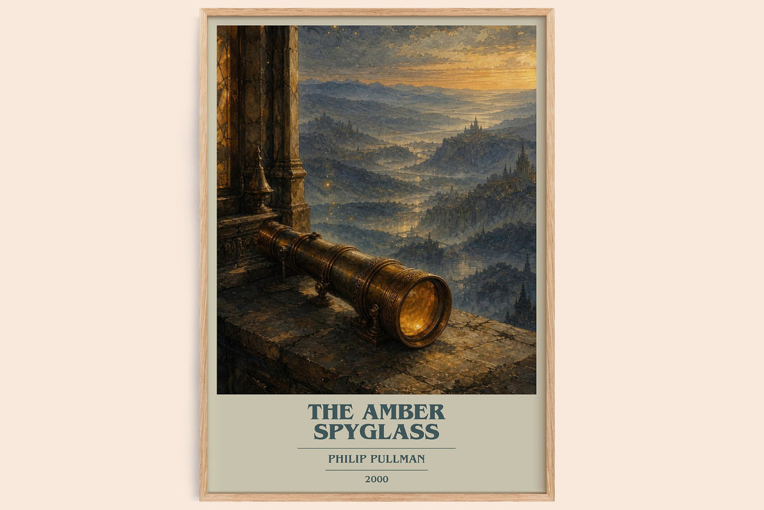 The Amber Spyglass book cover book poster by Philip Pullman – framed literary art print