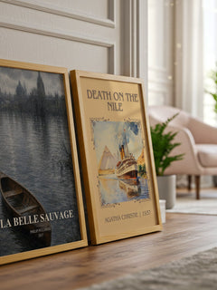 La Belle Sauvage watercolour print framed by window – literary home decor