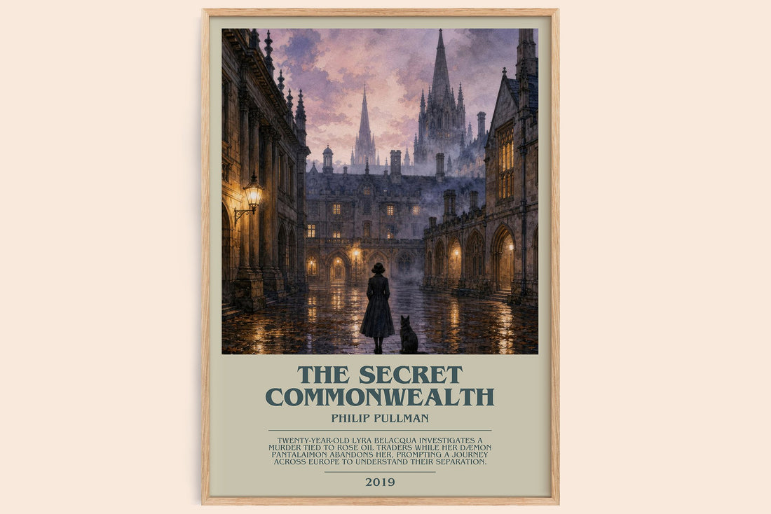 The Secret Commonwealth bookish book poster by Philip Pullman – framed literary art print