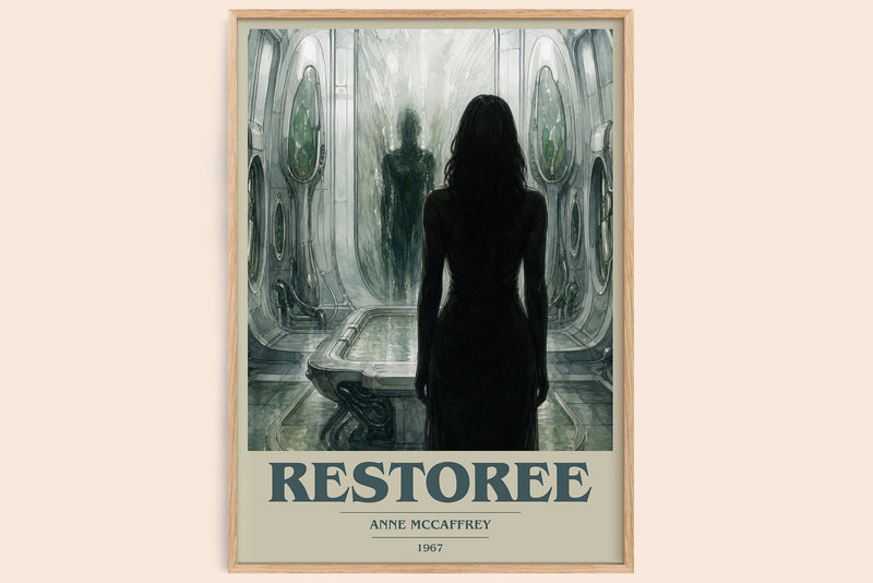 Restoree Book Cover Poster by Anne McCaffrey (Modern Minimalist style)