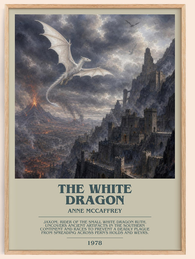 The White Dragon Bookish Wall Art by Anne McCaffrey