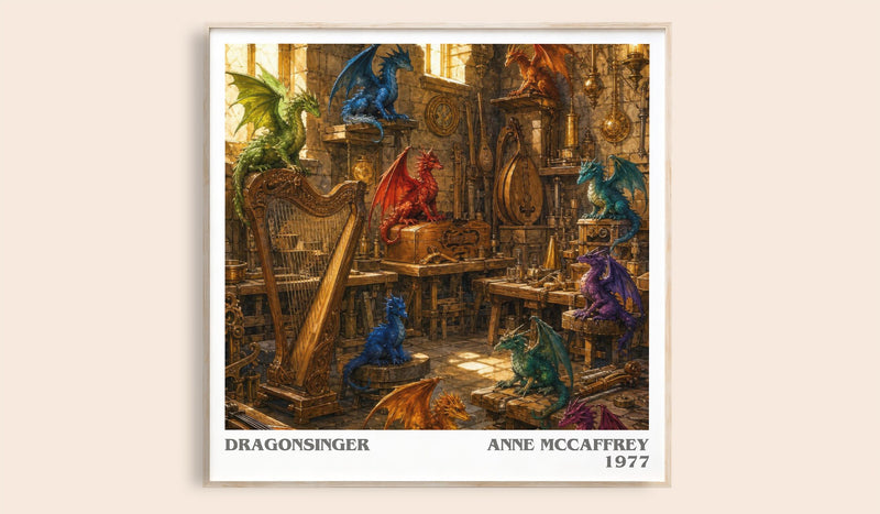 Dragonsinger literary book poster by Anne McCaffrey – framed literary art print