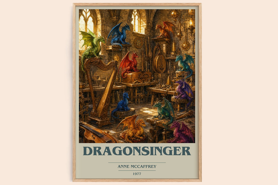Dragonsinger book cover book poster by Anne McCaffrey – framed literary art print