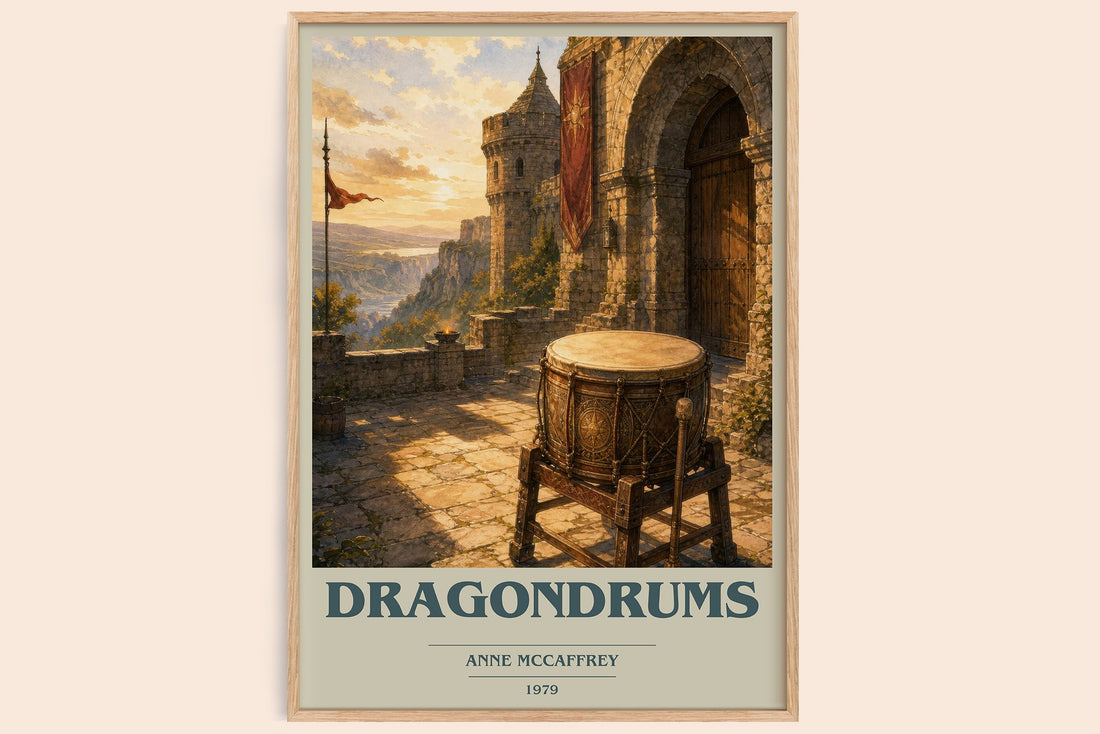 Dragondrums book cover book poster by Anne McCaffrey – framed literary art print