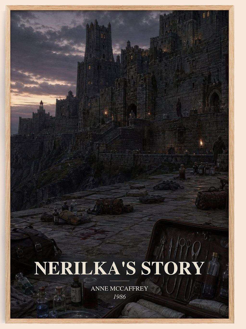 Nerilka's Story watercolour book poster by Anne McCaffrey – framed literary art print