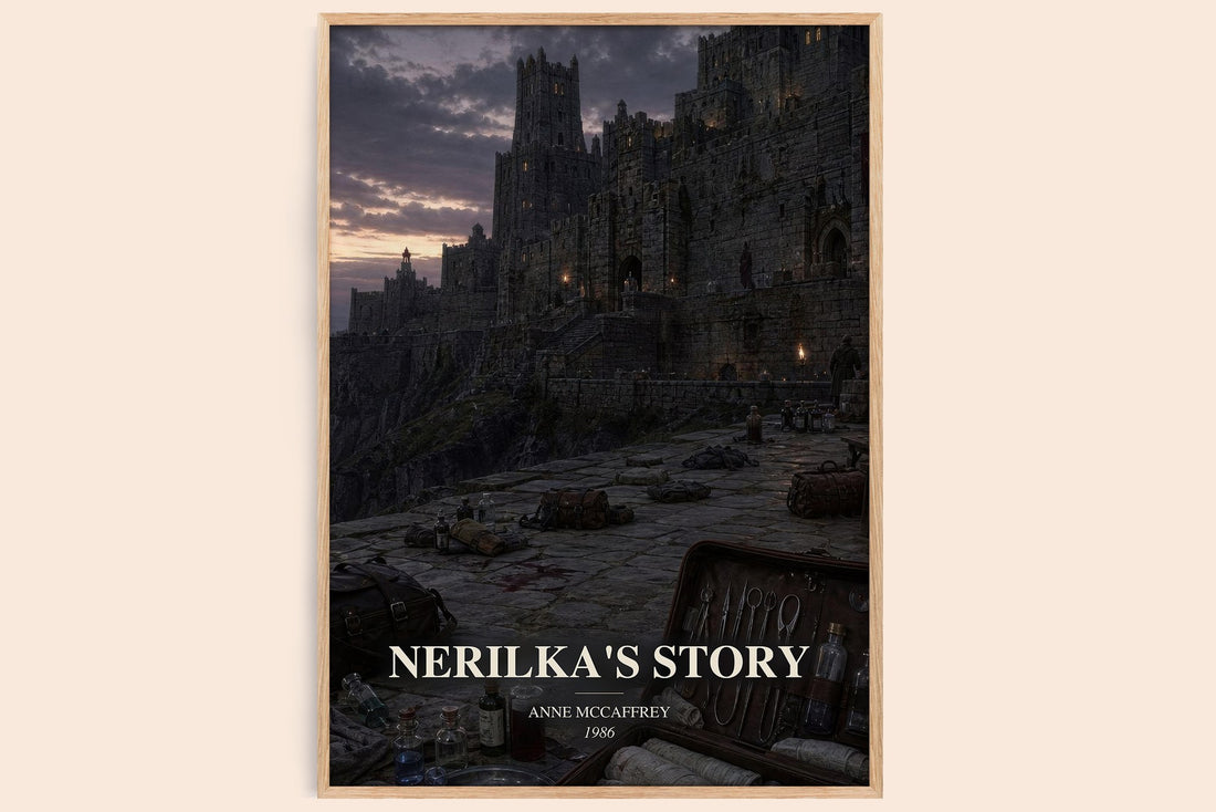 Nerilka's Story watercolour book poster by Anne McCaffrey – framed literary art print