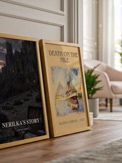 Nerilka's Story watercolour print framed by window – literary home decor