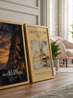 All the Weyrs of Pern watercolour print framed by window – literary home decor