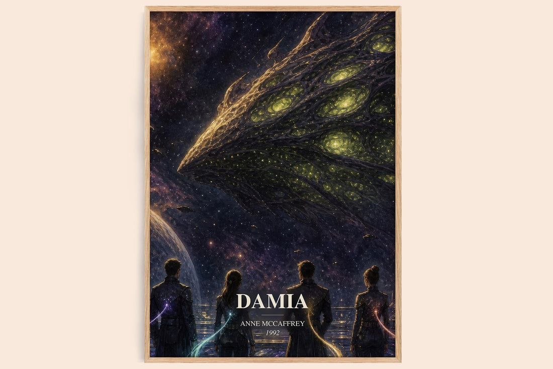Damia watercolour book poster by Anne McCaffrey – framed literary art print