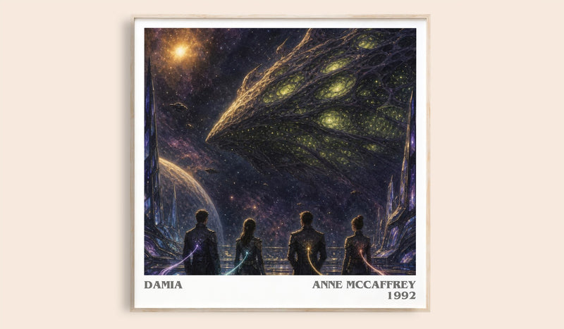 Damia literary book poster by Anne McCaffrey – framed literary art print