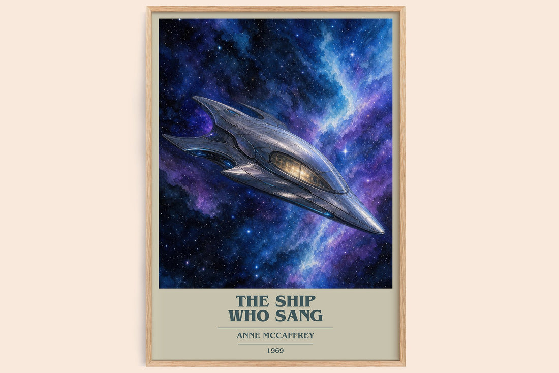 The Ship Who Sang book cover book poster by Anne McCaffrey – framed literary art print