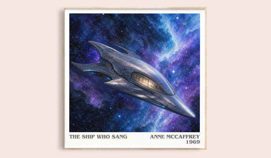 The Ship Who Sang literary book poster by Anne McCaffrey – framed literary art print