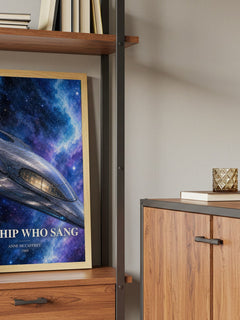 The Ship Who Sang book watercolour illustration paper finish options – matte satin gloss