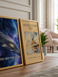 The Ship Who Sang watercolour print framed by window – literary home decor