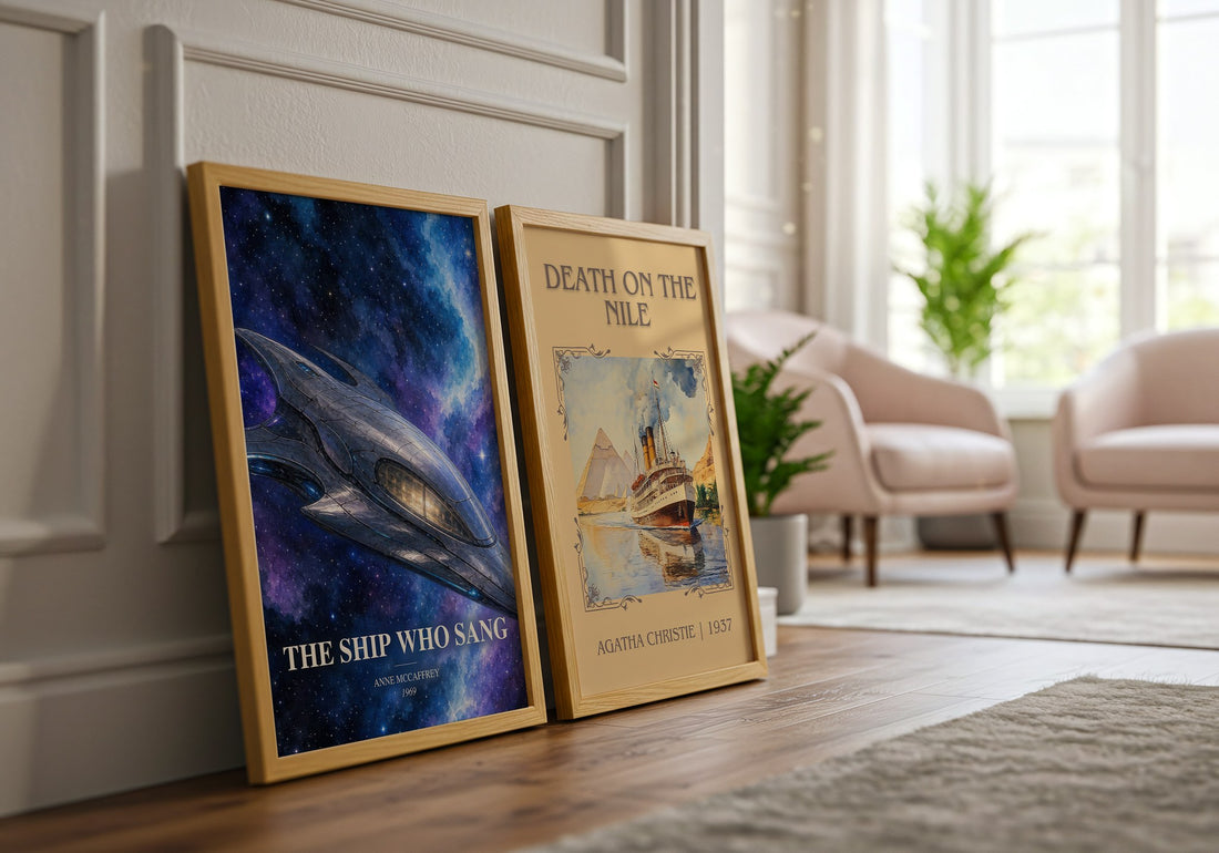 The Ship Who Sang watercolour print framed by window – literary home decor