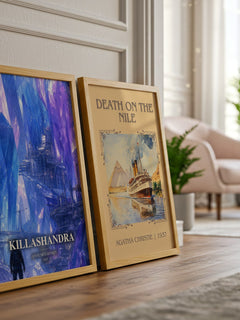 Killashandra watercolour print framed by window – literary home decor