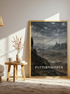 Patternmaster watercolour print in frame leaning in hallway – sci fi wall art