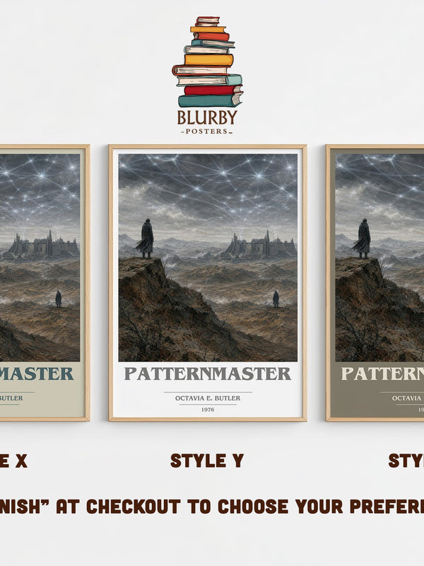 Patternmaster book cover print in frame leaning in hallway – sci fi wall art