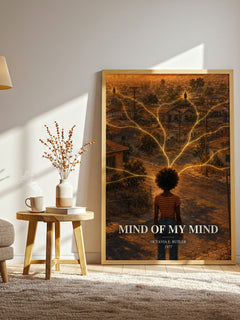 Mind of My Mind watercolour print in frame leaning in hallway – sci fi wall art