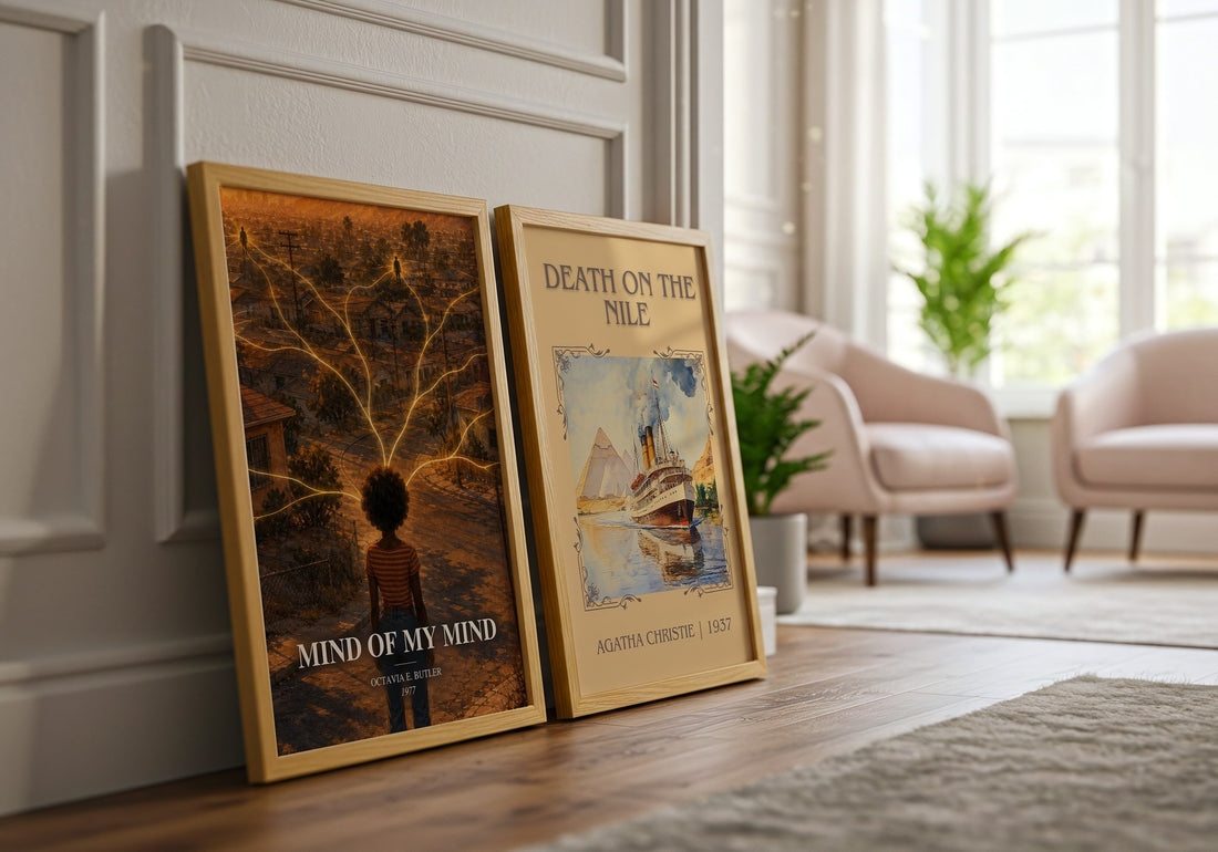 Mind of My Mind watercolour print framed by window – literary home decor