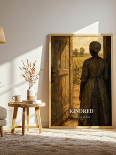 Kindred watercolour print in frame leaning in hallway – sci fi wall art
