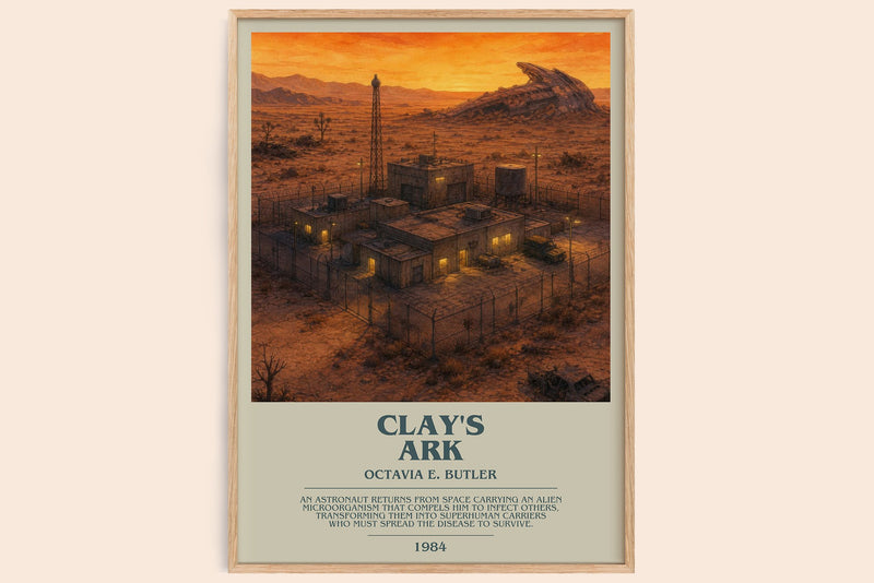 Clay's Ark bookish book poster by Octavia E. Butler – framed literary art print