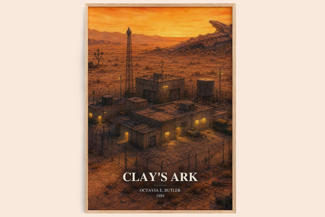Clay's Ark watercolour book poster by Octavia E. Butler – framed literary art print