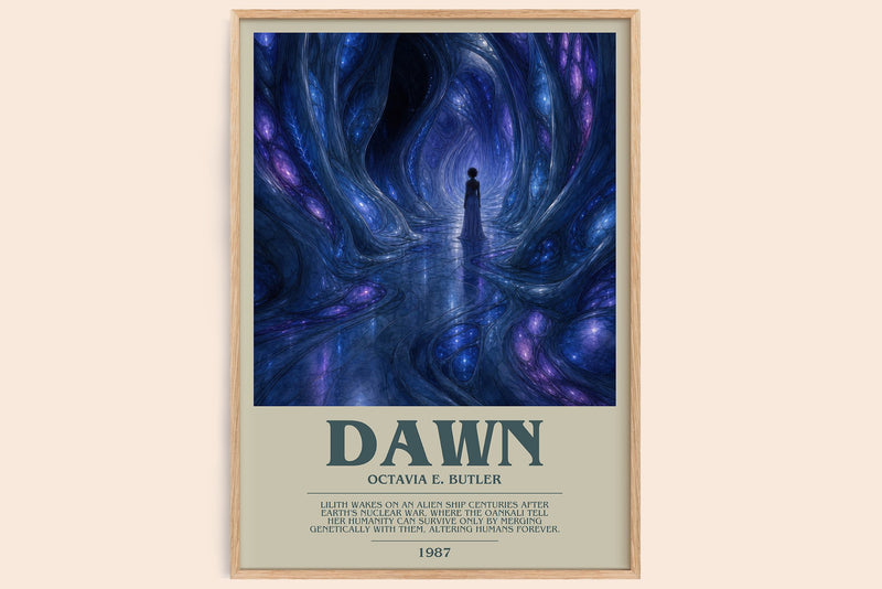 Dawn bookish book poster by Octavia E. Butler – framed literary art print