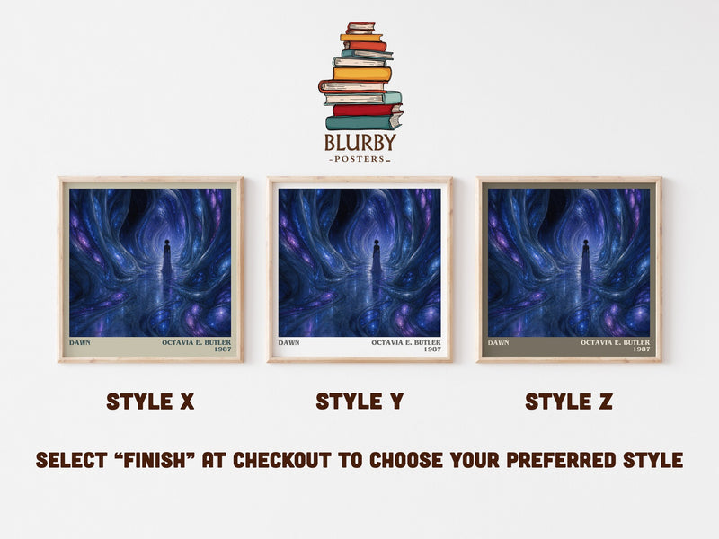 Dawn literary print in frame leaning in hallway – sci fi wall art