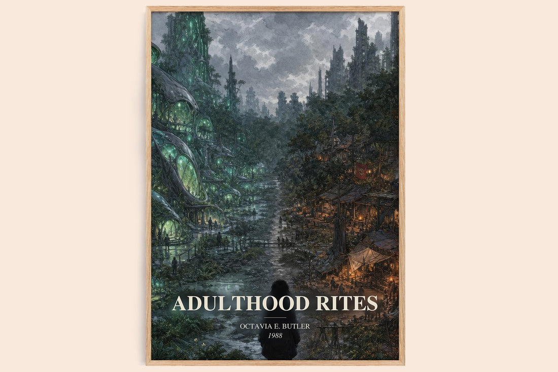 Adulthood Rites watercolour book poster by Octavia E. Butler – framed literary art print