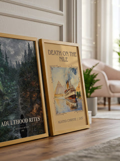 Adulthood Rites watercolour print framed by window – literary home decor