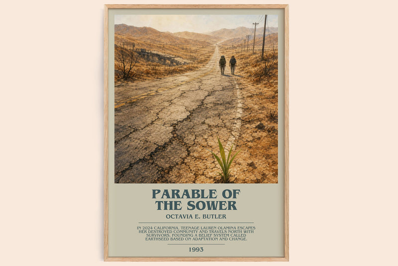 Parable of the Sower bookish book poster by Octavia E. Butler – framed literary art print