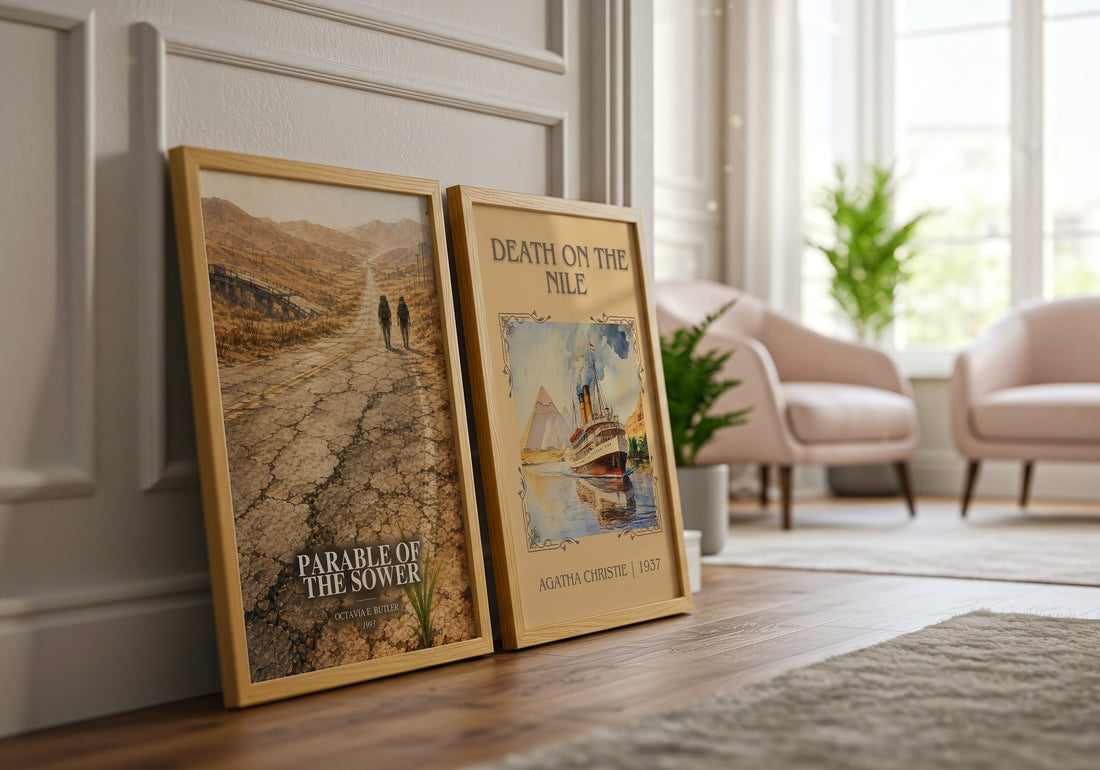 Parable of the Sower watercolour print framed by window – literary home decor