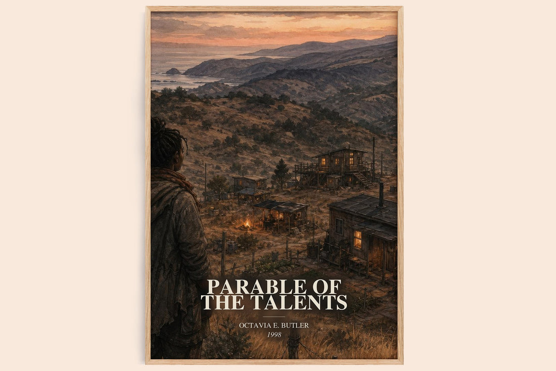 Parable of the Talents watercolour book poster by Octavia E. Butler – framed literary art print
